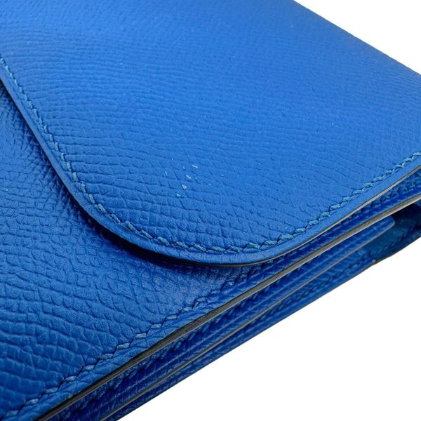 HERMES Constance 18 Bleu Leather Crossbody Bag Blue