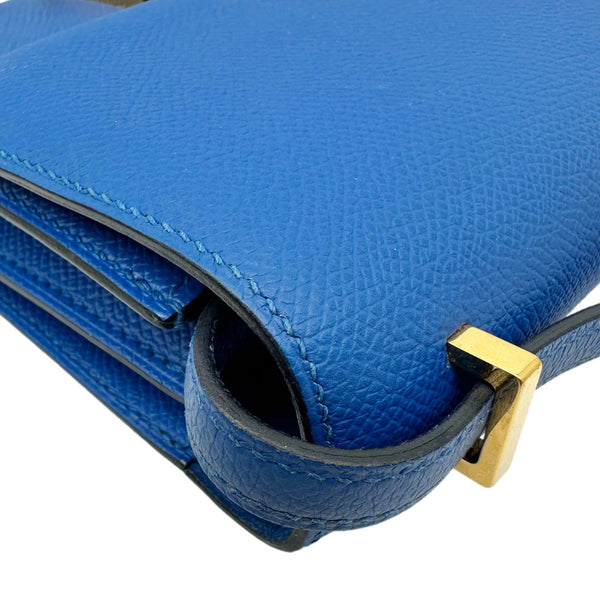 HERMES Constance 18 Bleu Leather Crossbody Bag Blue