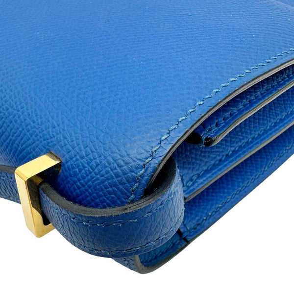 HERMES Constance 18 Bleu Leather Crossbody Bag Blue