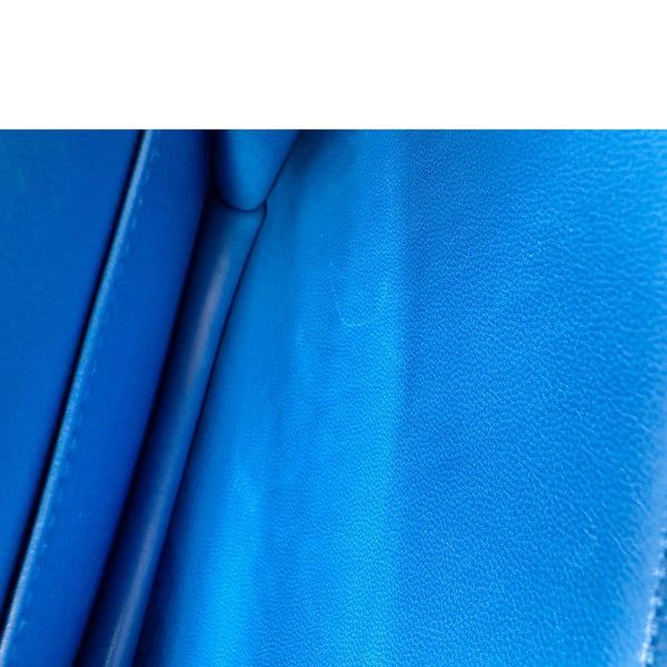 HERMES Constance 18 Bleu Leather Crossbody Bag Blue