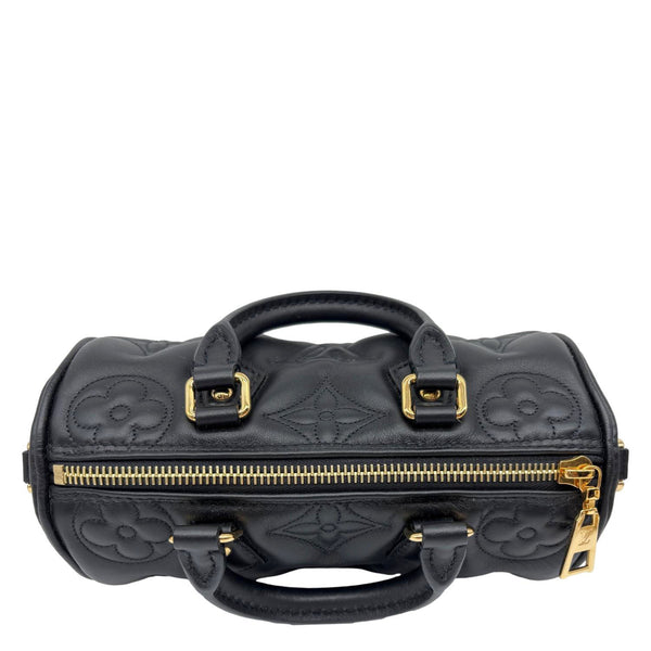 LOUIS VUITTON Papillon BB Calfskin Bubblegram Leather Crossbody Bag Black