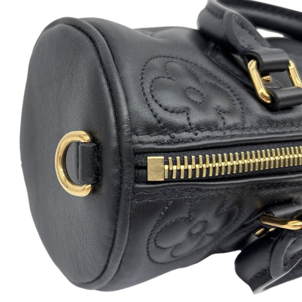LOUIS VUITTON Papillon BB Calfskin Bubblegram Leather Crossbody Bag Black