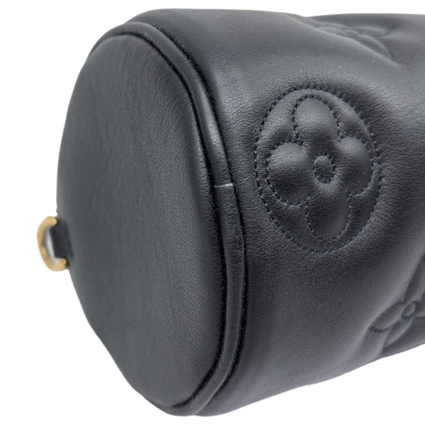 LOUIS VUITTON Papillon BB Calfskin Bubblegram Leather Crossbody Bag Black