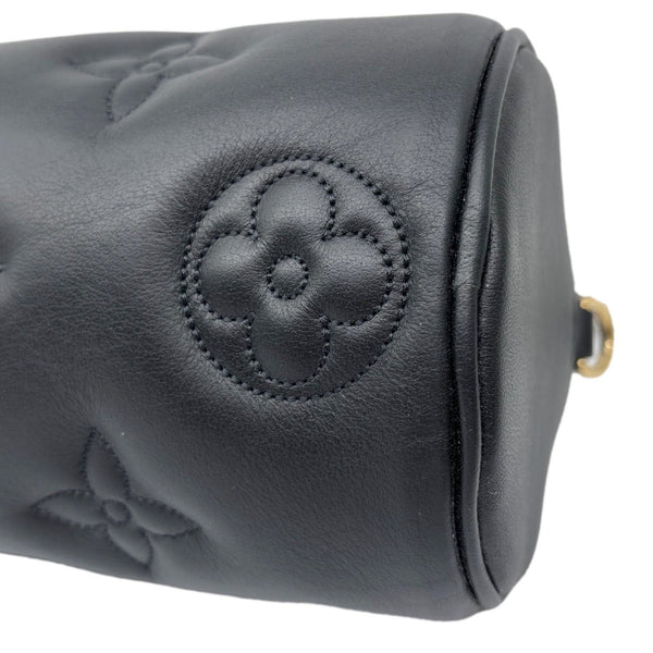 LOUIS VUITTON Papillon BB Calfskin Bubblegram Leather Crossbody Bag Black