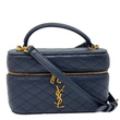 YVES SAINT LAURENT Gaby Vanity Quilted Leather Crossbody Bag Blue
