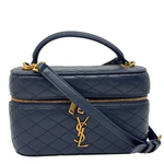 YVES SAINT LAURENT Gaby Vanity Quilted Leather Crossbody Bag Blue
