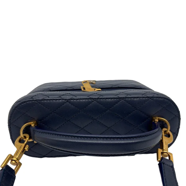YVES SAINT LAURENT Gaby Vanity Quilted Leather Crossbody Bag Blue