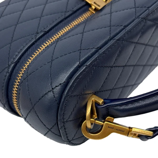 YVES SAINT LAURENT Gaby Vanity Quilted Leather Crossbody Bag Blue