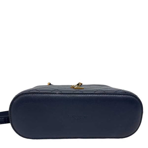 YVES SAINT LAURENT Gaby Vanity Quilted Leather Crossbody Bag Blue