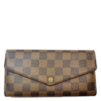 LOUIS VUITTON Sarah Damier Ebene Wallet Brown