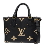 LOUIS VUITTON Onthego PM Monogram Empreinte Tote Shoulder Bag Bicolor