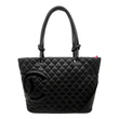 CHANEL Cambon Ligne Large Quilted Calfskin Leather Tote Bag Black