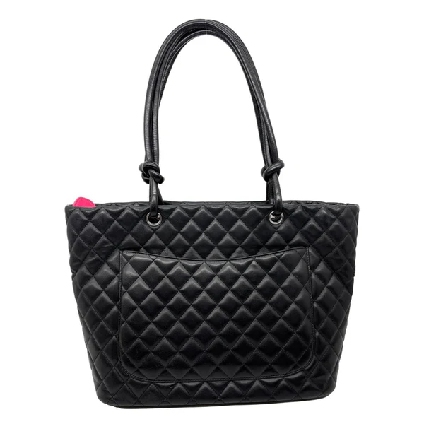 CHANEL Cambon Ligne Large Quilted Calfskin Leather Tote Bag Black