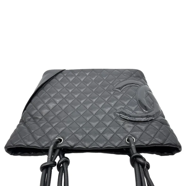 CHANEL Cambon Ligne Large Quilted Calfskin Leather Tote Bag Black