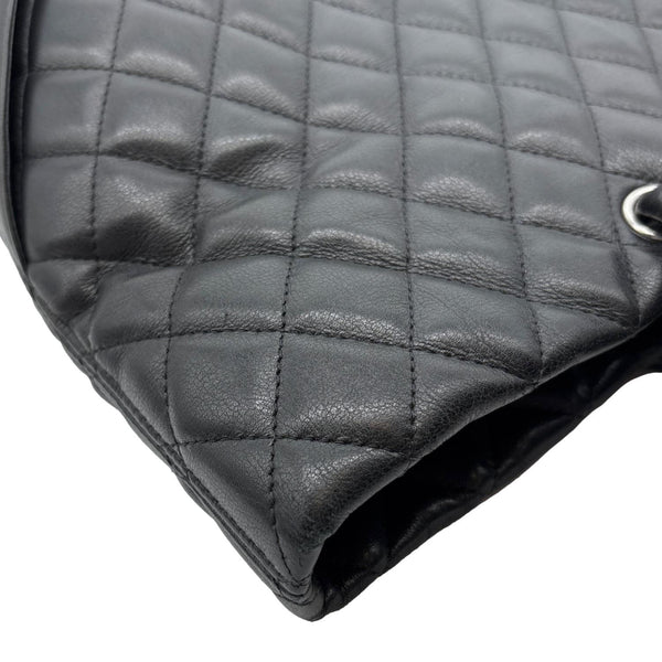CHANEL Cambon Ligne Large Quilted Calfskin Leather Tote Bag Black