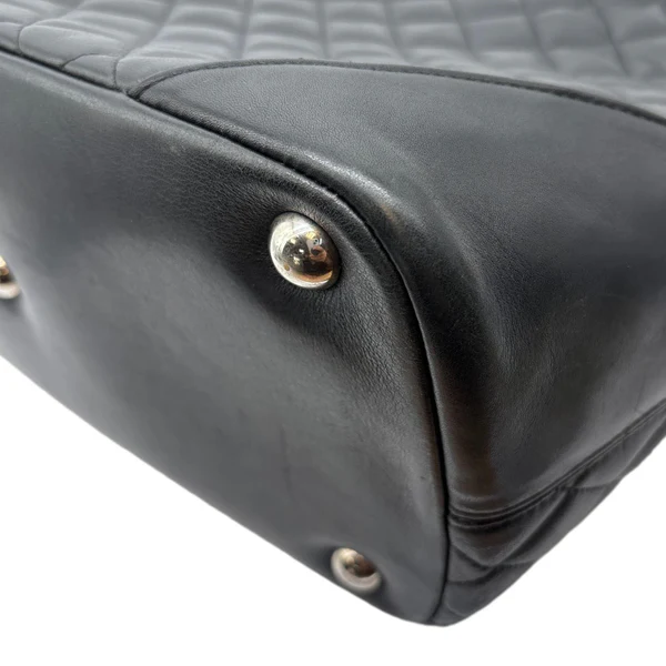 CHANEL Cambon Ligne Large Quilted Calfskin Leather Tote Bag Black