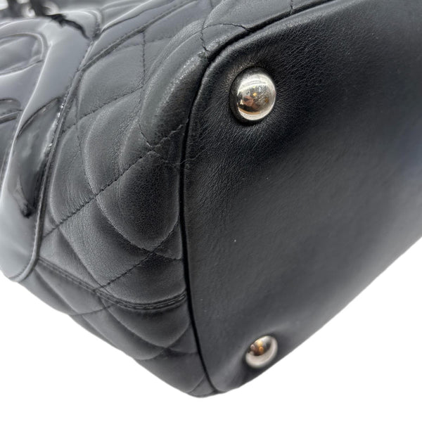 CHANEL Cambon Ligne Large Quilted Calfskin Leather Tote Bag Black