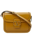 VALENTINO Garavani 9to5 Leather Shoulder Bag Dark Mustard