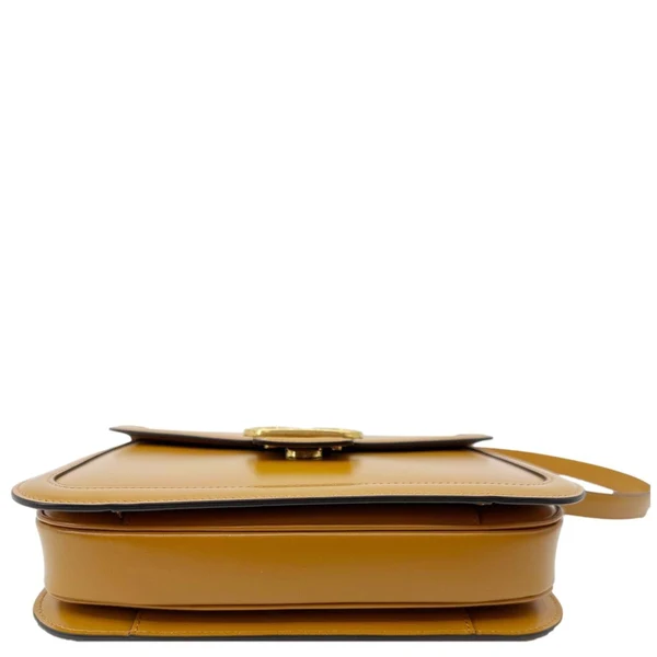 VALENTINO Garavani 9to5 Leather Shoulder Bag Dark Mustard