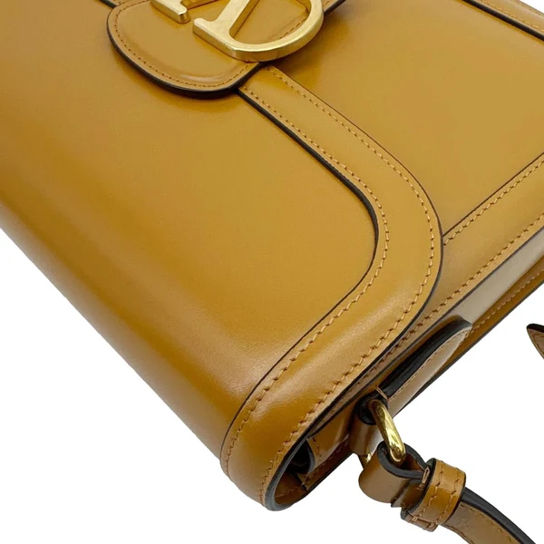 VALENTINO Garavani 9to5 Leather Shoulder Bag Dark Mustard