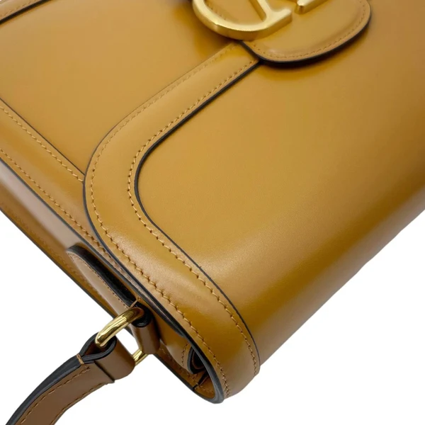 VALENTINO Garavani 9to5 Leather Shoulder Bag Dark Mustard