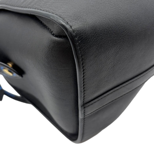 LOUIS VUITTON Speedy Amazon MM Leather Monogram Canvas Shoulder Bag Blue Noir