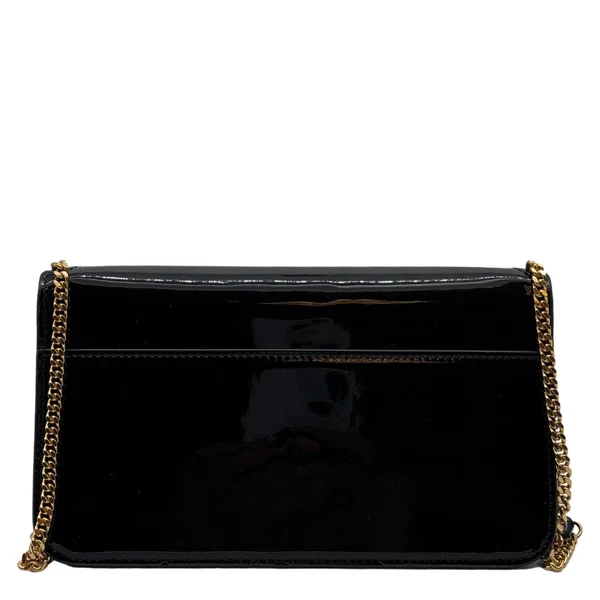 YVES SAINT LAURENT Patent Leather Phone Holder Black