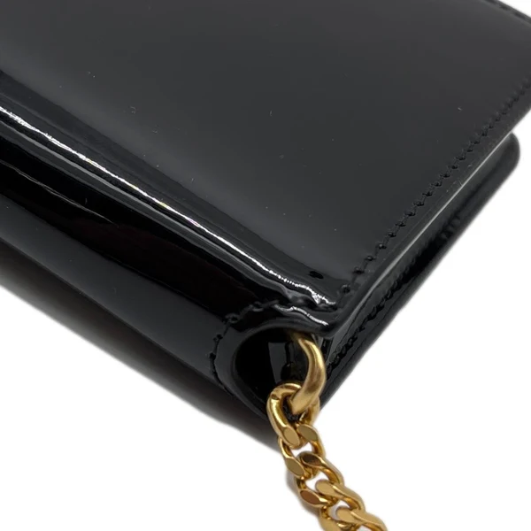 YVES SAINT LAURENT Patent Leather Phone Holder Black