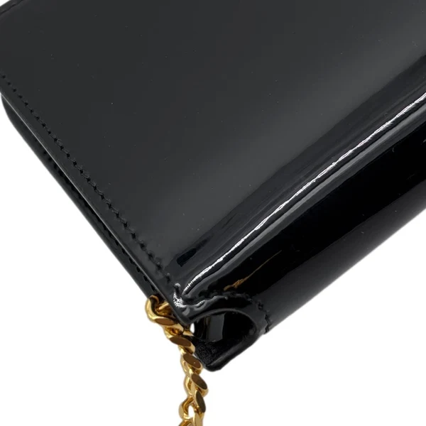 YVES SAINT LAURENT Patent Leather Phone Holder Black