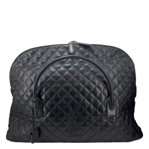 YVES SAINT LAURENT Giant Calfskin Quilted Leather Travel Bag Black