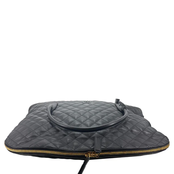 YVES SAINT LAURENT Giant Calfskin Quilted Leather Travel Bag Black