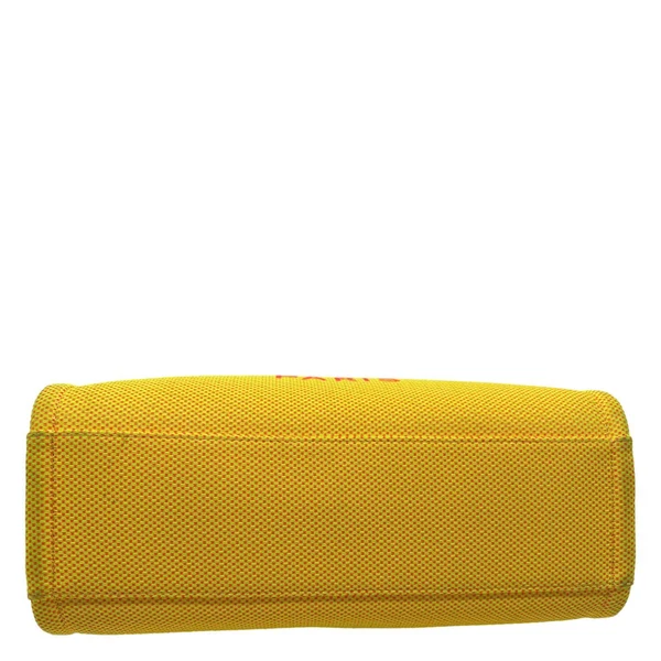 CHANEL Deauville Mini Canvas Shopping Tote Bag Yellow