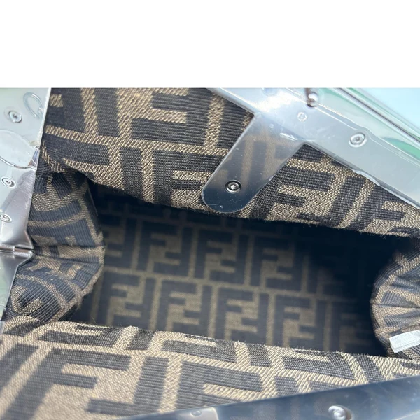 FENDI First Patent Leather Clutch Crossbody Bag Green