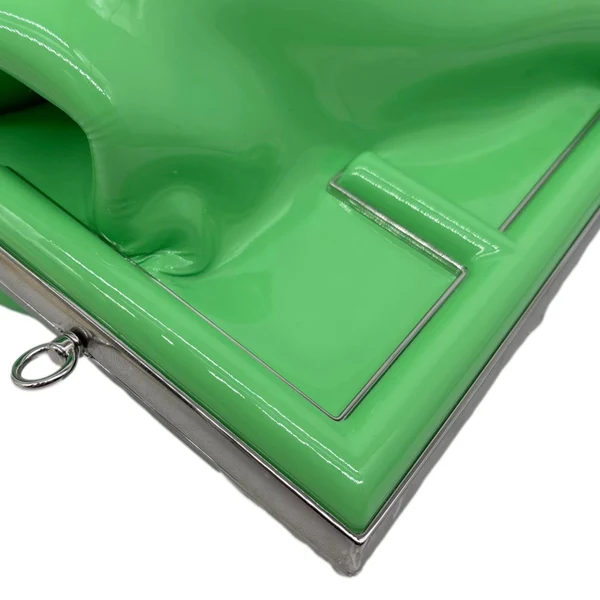 FENDI First Patent Leather Clutch Crossbody Bag Green