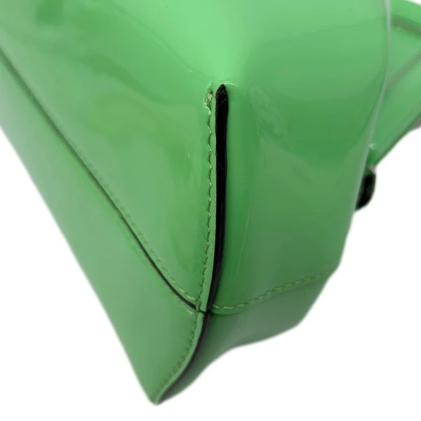FENDI First Patent Leather Clutch Crossbody Bag Green
