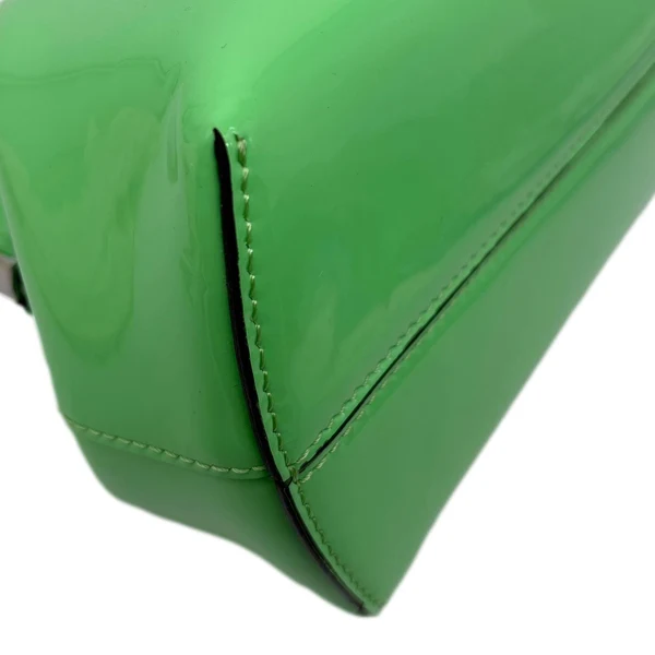 FENDI First Patent Leather Clutch Crossbody Bag Green