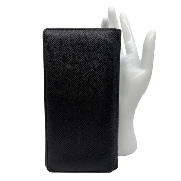LOUIS VUITTON Brazza Taiga Leather Bifold Wallet Black