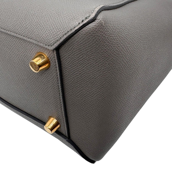 CELINE Mini Belt Grained Calfskin Leather 2Way Shoulder Bag Grey