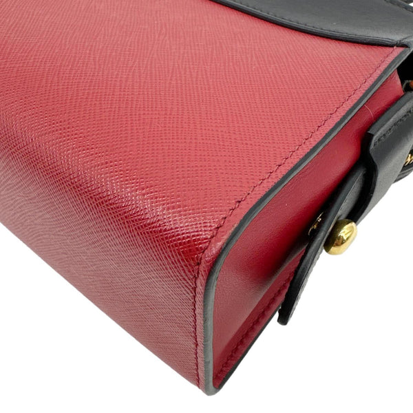 PRADA Esplanade Saffiano City Calfskin Leather Crossbody Bag Red