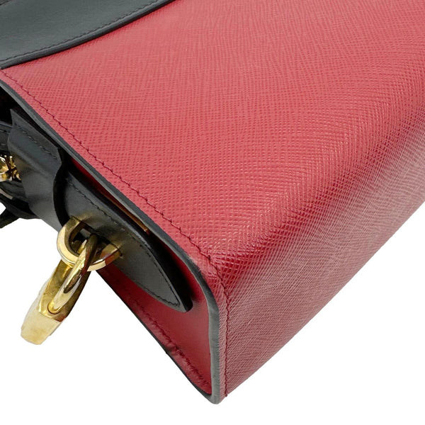 PRADA Esplanade Saffiano City Calfskin Leather Crossbody Bag Red