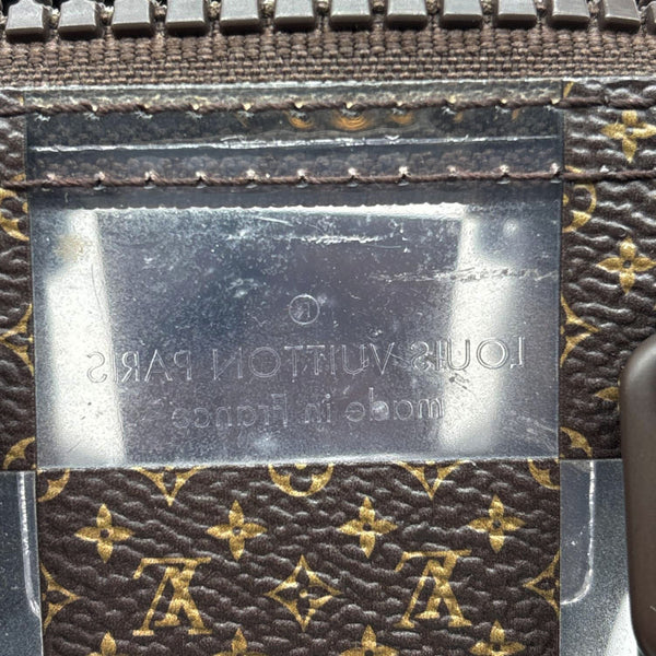 LOUIS VUITTON Keepall 25 Bandouliere Chess PVC Monogram Canvas Travel Bag Brown