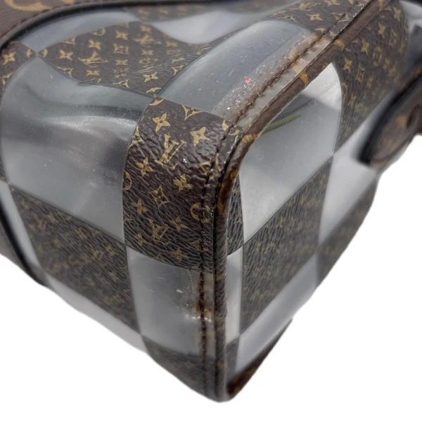 LOUIS VUITTON Keepall 25 Bandouliere Chess PVC Monogram Canvas Travel Bag Brown