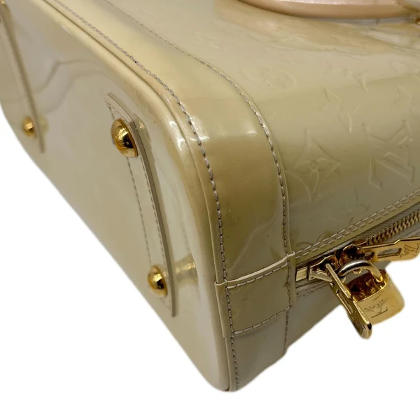 LOUIS VUITTON Alma PM Monogram Vernis Satchel Bag Yellow