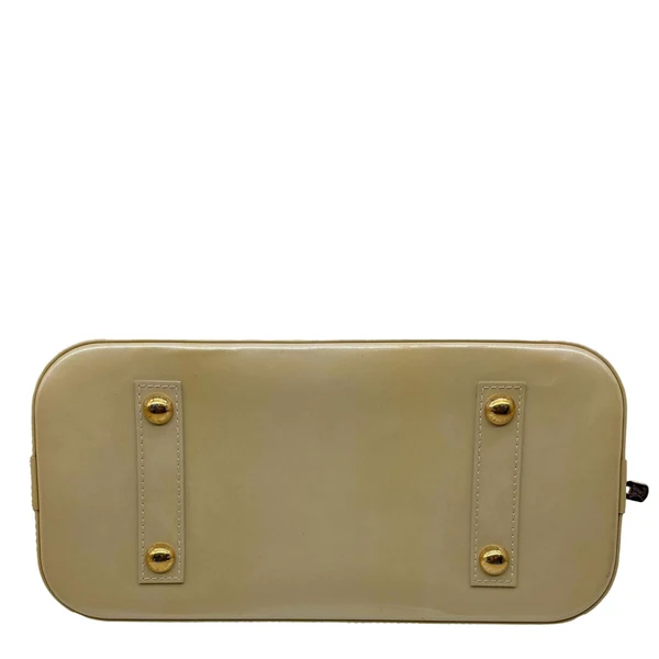 LOUIS VUITTON Alma PM Monogram Vernis Satchel Bag Yellow