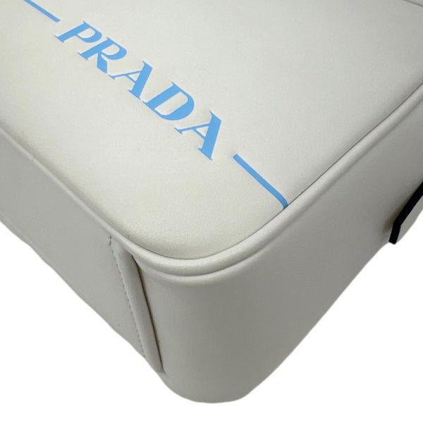 PRADA Mirage Leather Camera Crossbody Bag Off White