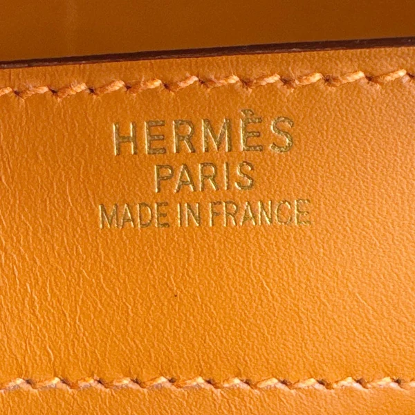 HERMES Kelly Depeches Swift Leather Briefcase Orange