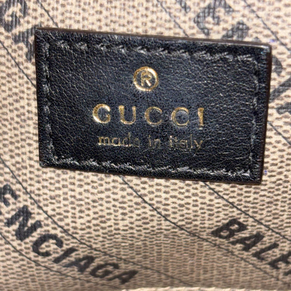 BALENCIAGA X GUCCI Hourglass Small GG Supreme Monogram Top Handle Shoulder Bag Beige 681697