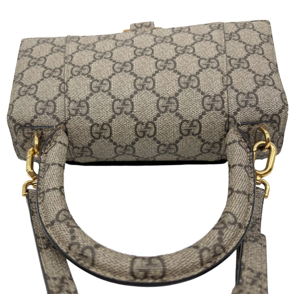 BALENCIAGA X GUCCI Hourglass Small GG Supreme Monogram Top Handle Shoulder Bag Beige 681697