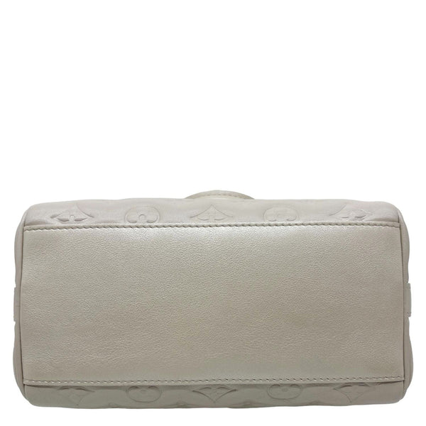 LOUIS VUITTON Speedy 22 Bandouliere Fall In Love Embossed Monogram Leather Shoulder Bag White
