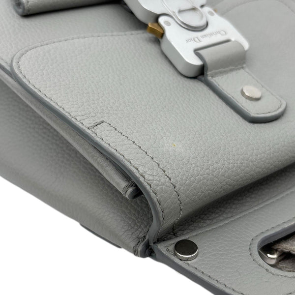 CHRISTIAN DIOR Gallop Mini Grained Calfskin Leather Sling Bag Grey
